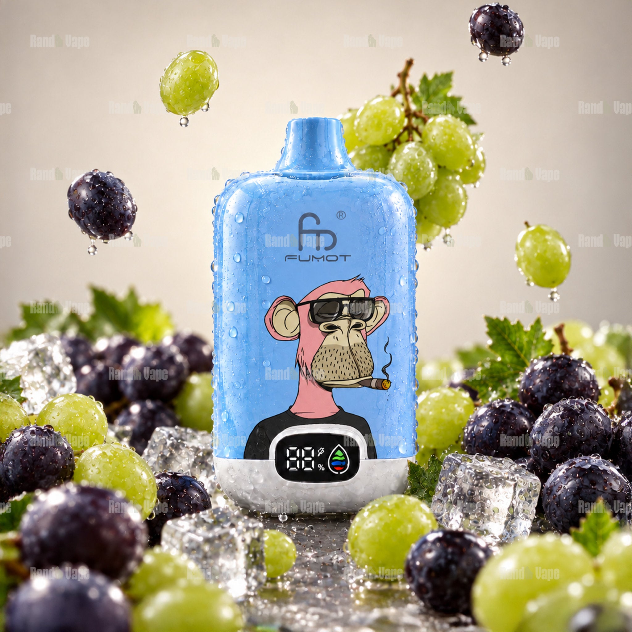 Fumot Digital Box 12000 Grape Ice Einweg Vape mit 12000 Zügen und Display