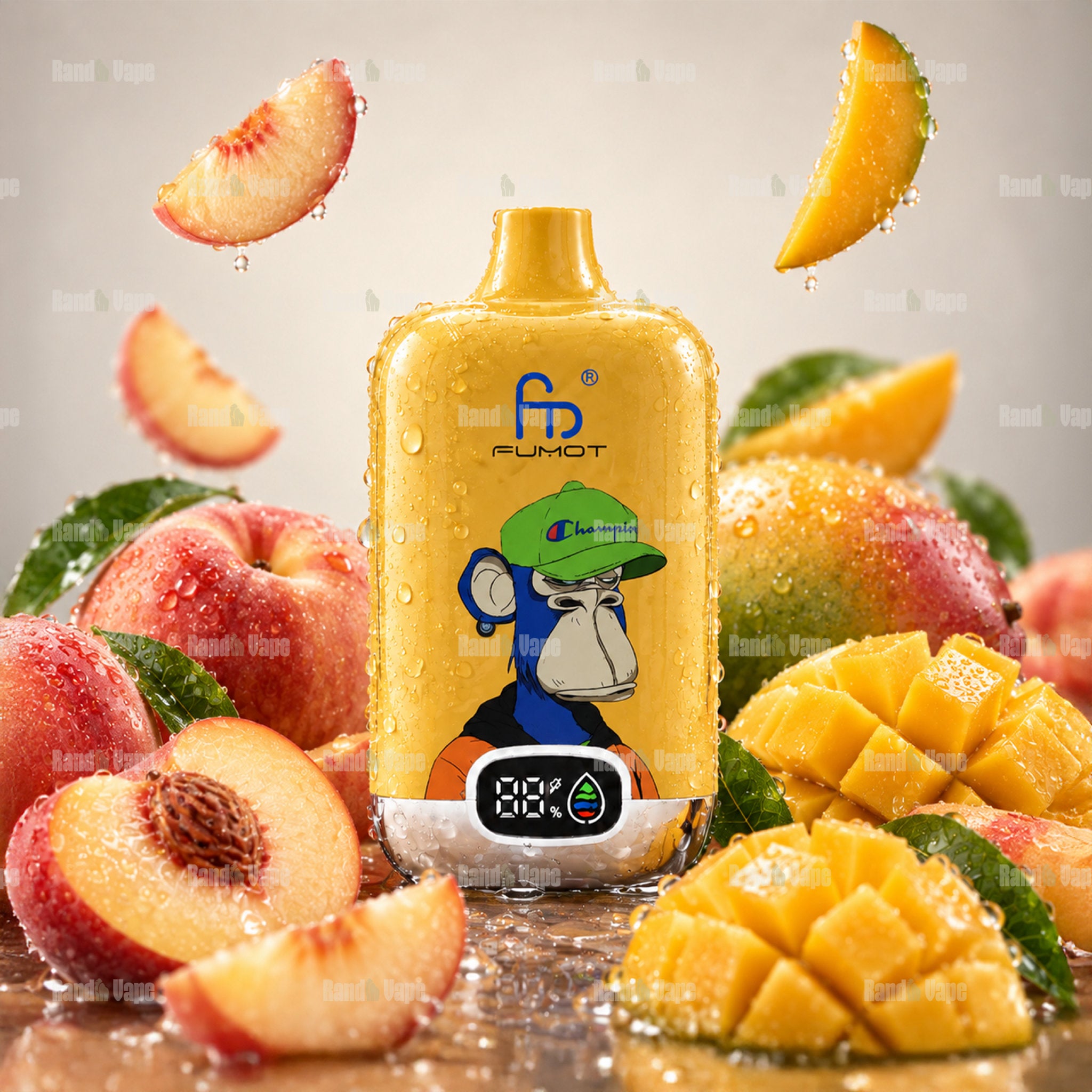 Fumot Digital Box 12000 Peach Mango Einweg Vape mit 12000 Zügen und Display