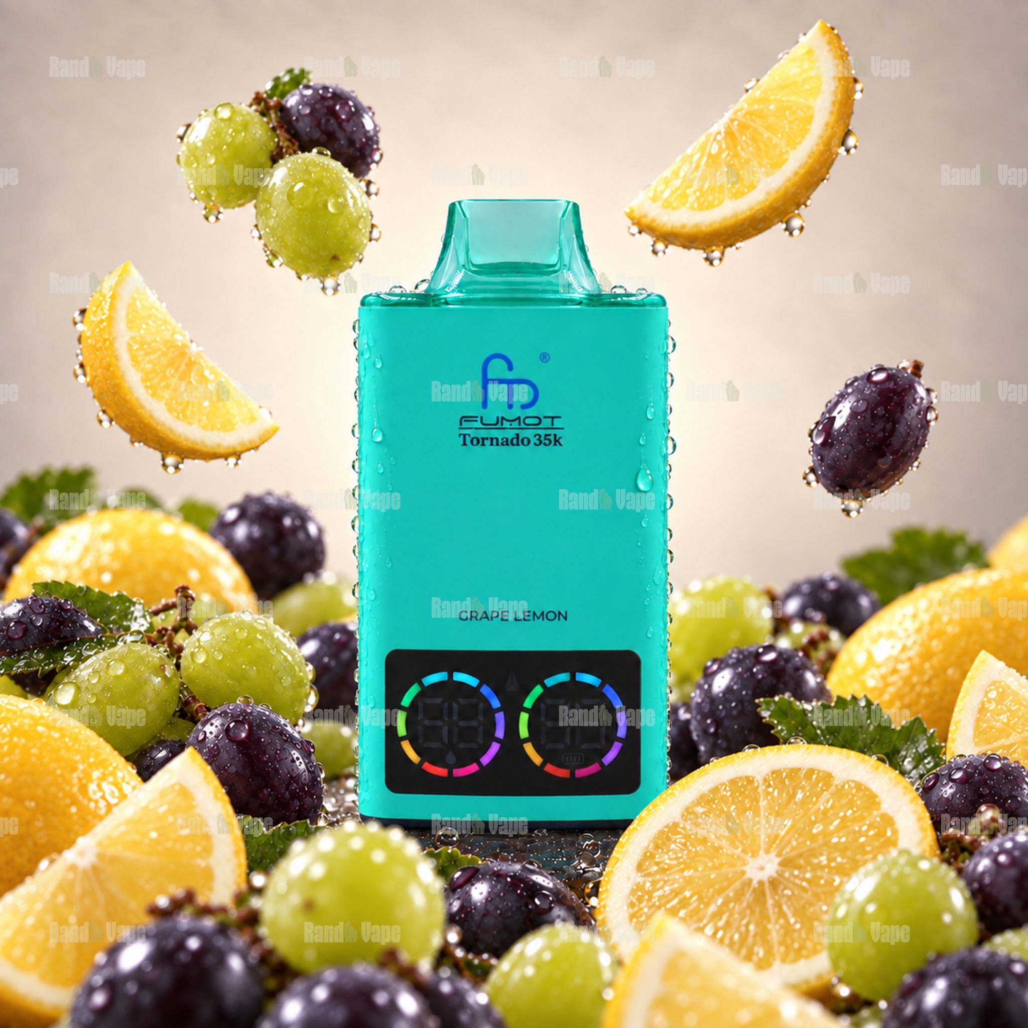 Fumot Tornado 35K Grape Lemon Einweg Vape mit 35000 Zügen und Display