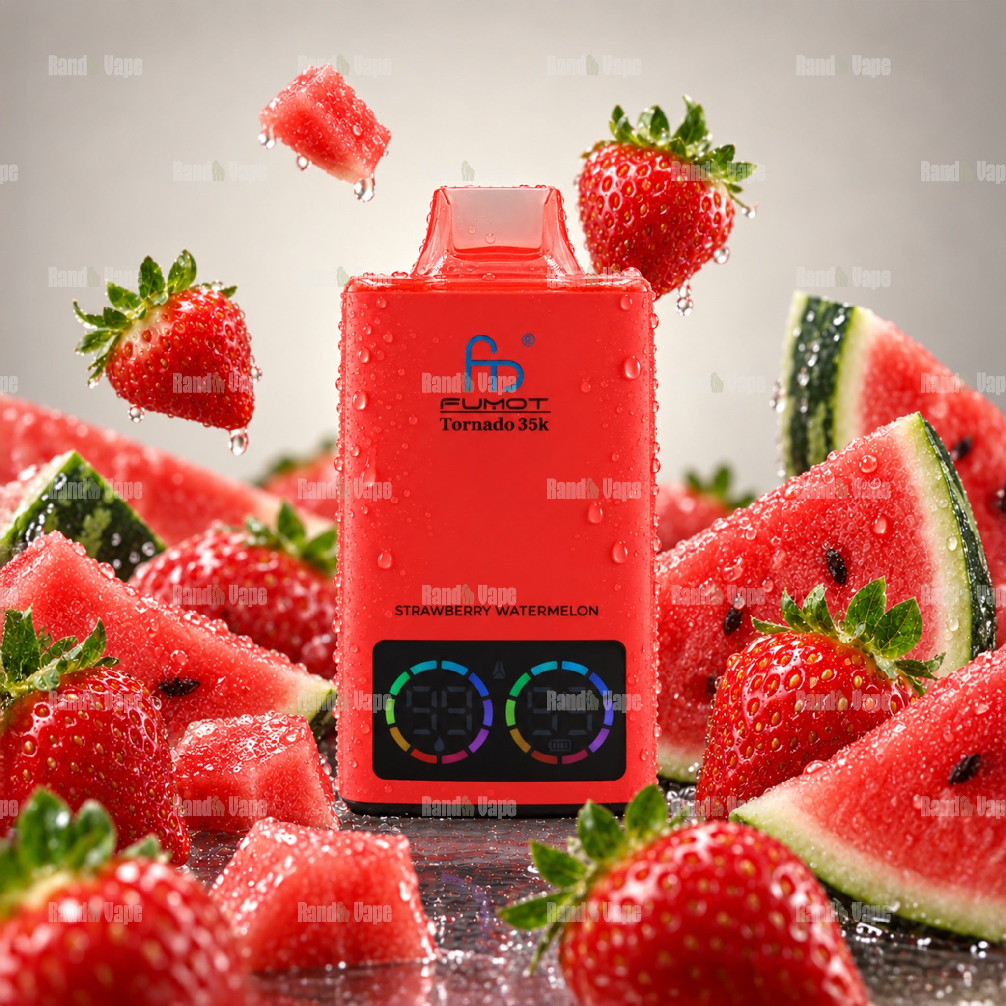 Fumot Tornado 35K Strawberry Watermelon Einweg Vape mit 35000 Zügen und Display