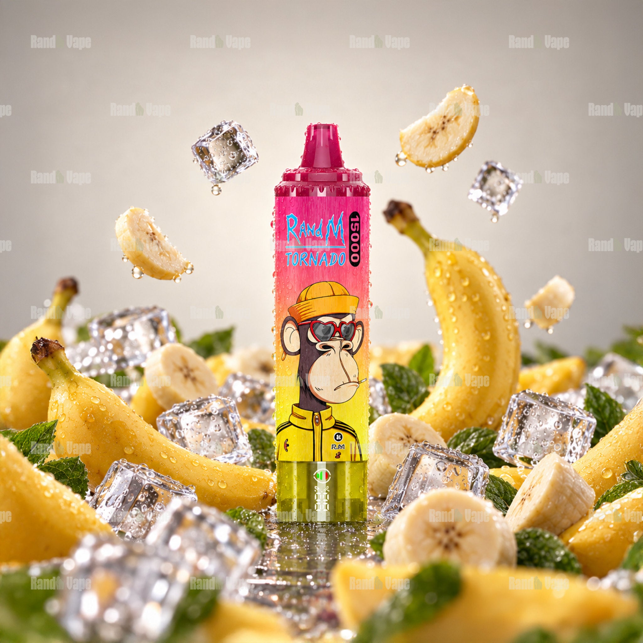 RandM Tornado 15000 Banana Ice Einweg Vape mit 15000 Zügen
