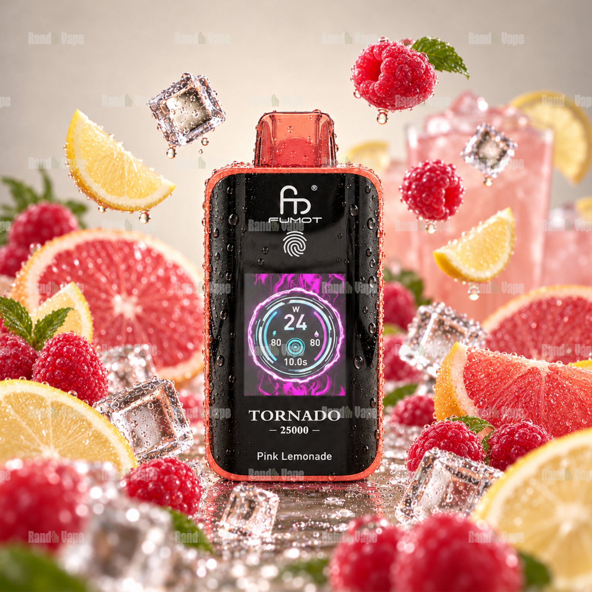 RandM Tornado 25000 Pink Lemonade Einweg Vape mit 25000 Zügen und Farbdisplay